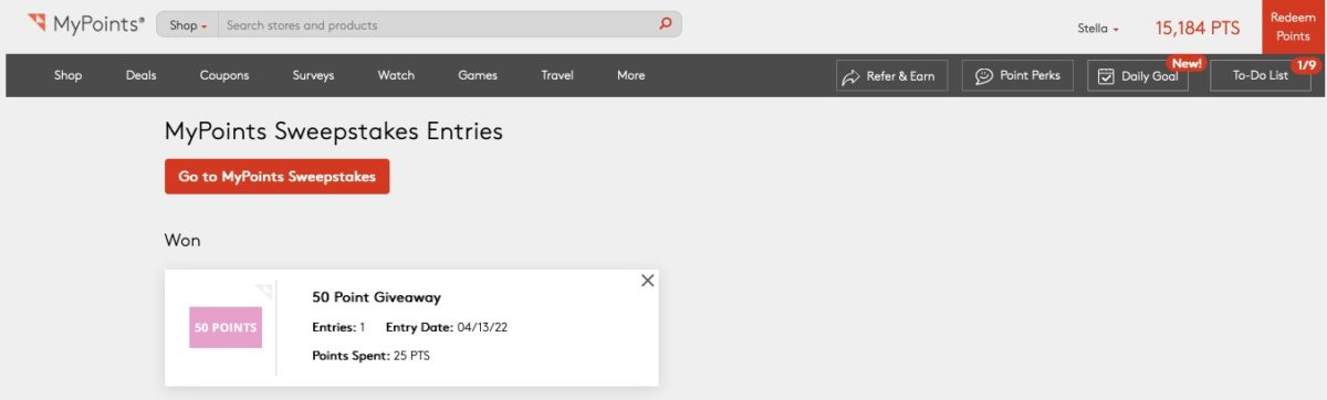 Tuesday Tips: MyPoints Sweepstakes